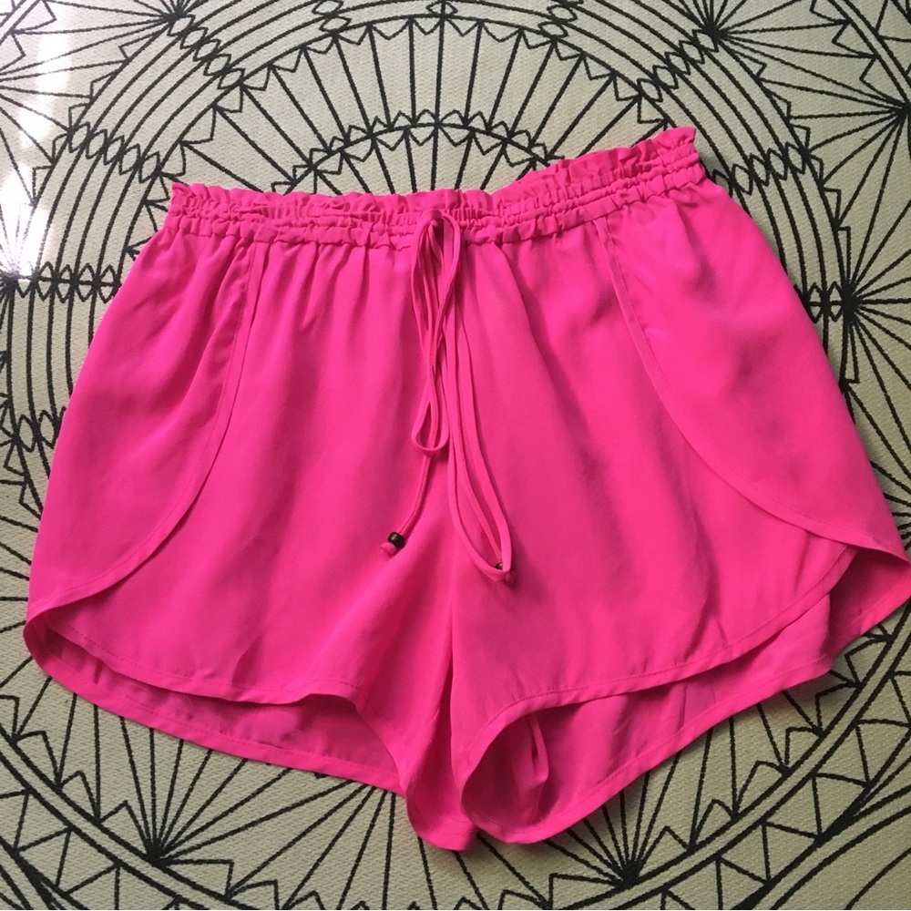 Alice & Trixie hot pink silk shorts XS